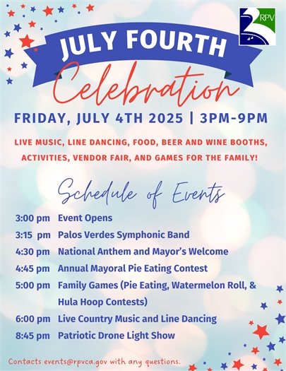 Fourth of July Event Friday July 4 3pm to 9pm Ken Dyda Civic Center