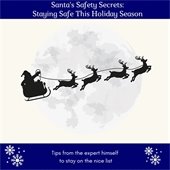 Santa on a sleigh with safety tips