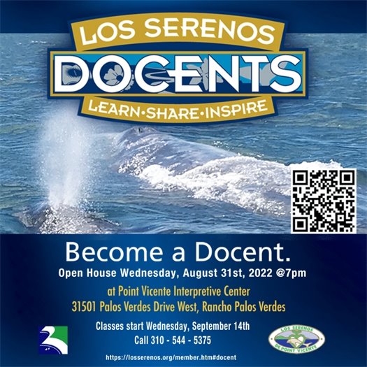 Los Serenos de Point Vicente docent training flyer 