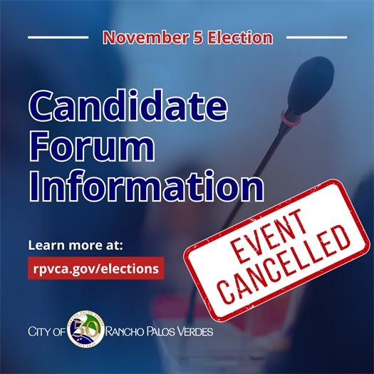 September 4 City Council Candidate Forum Cancelled