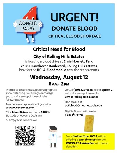 Blood Drive August 12