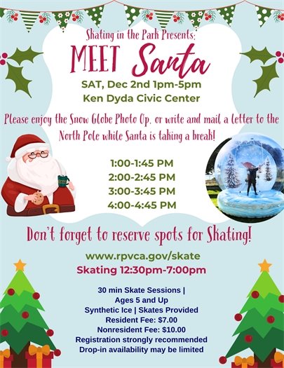 meet santa skating in the park 