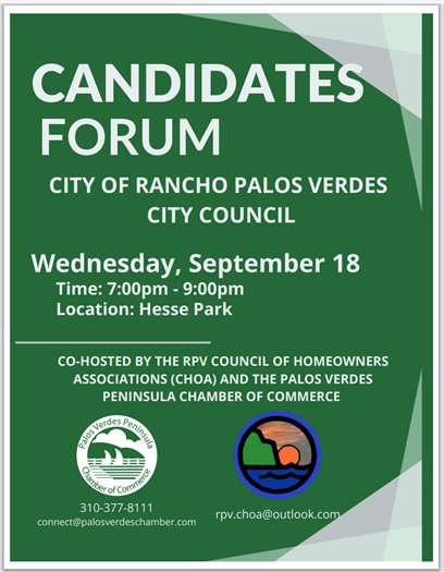 RPV City Council Candidates Forum Flyer