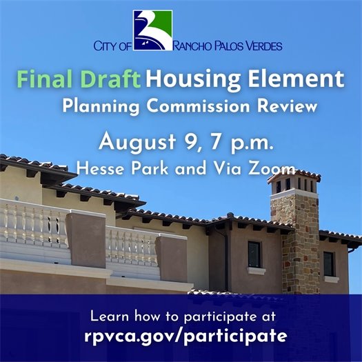 Planning Commission Final Draft Housing Element Review August 9 graphic