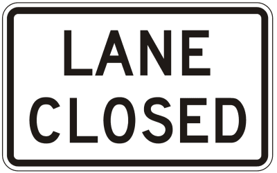 Lane Closed sign