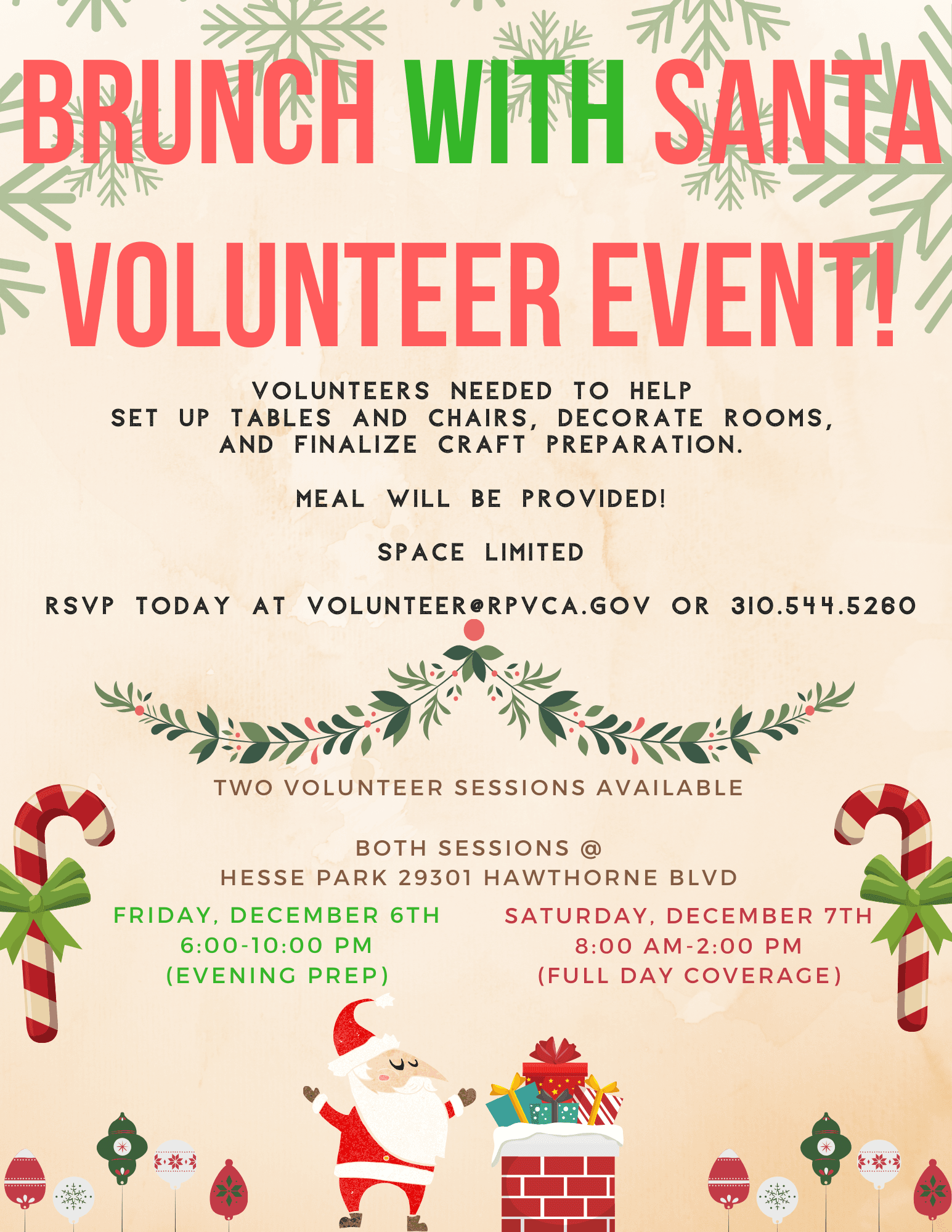 Brunch With Santa - Volunteer Event 12.6 and 12.7