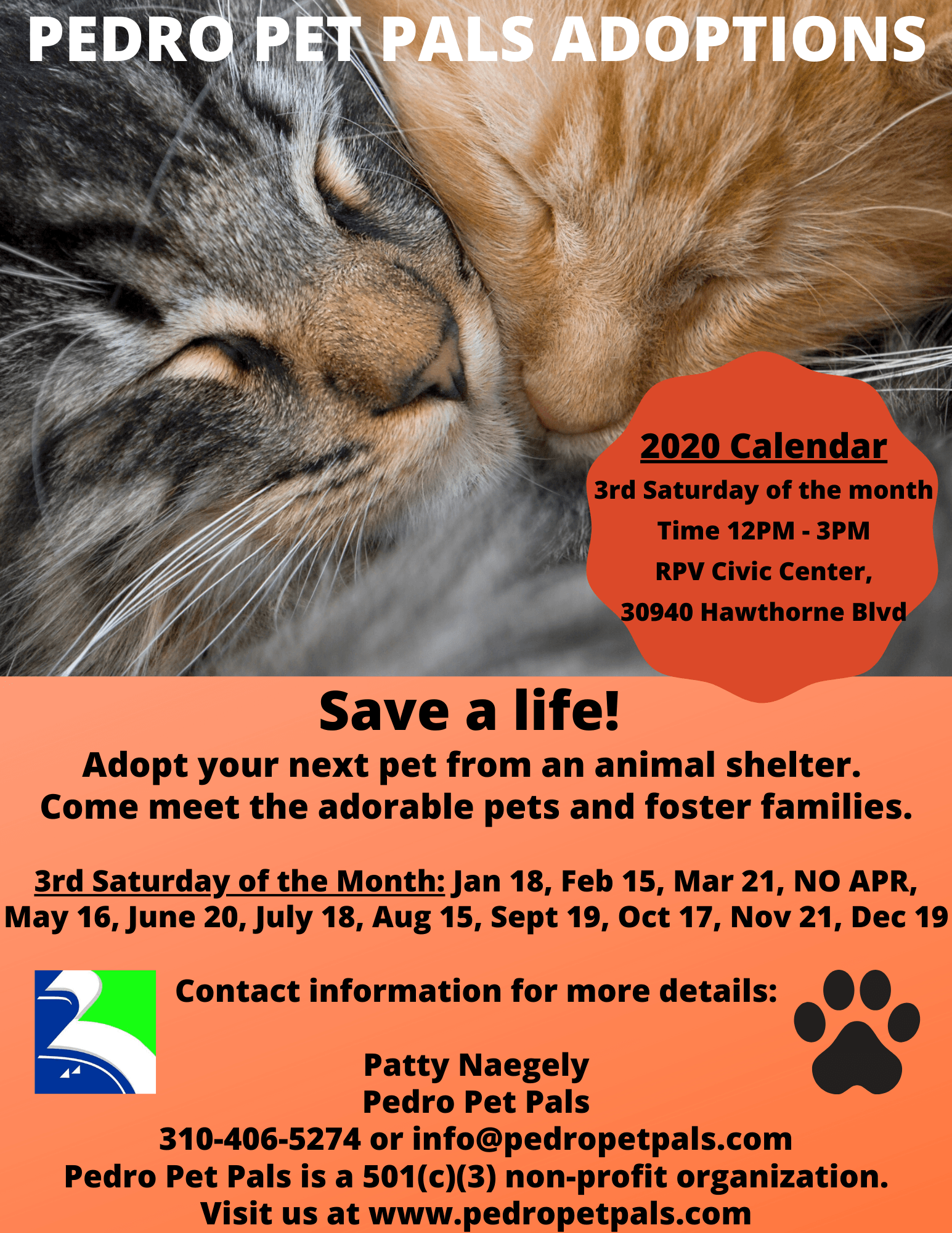 Pedro Pet Pals - 2020 Calendar