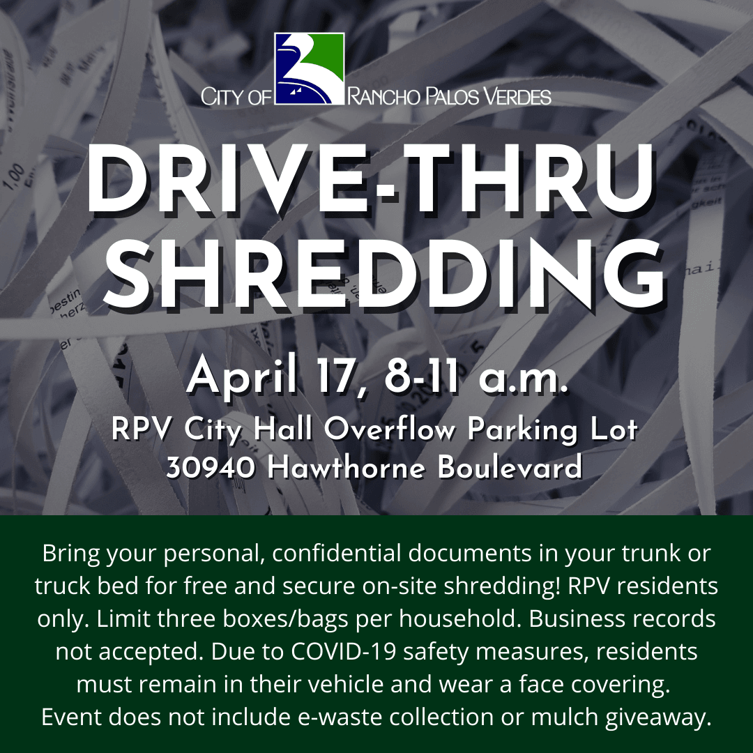 April 17 Drive-Thru Shredding Event