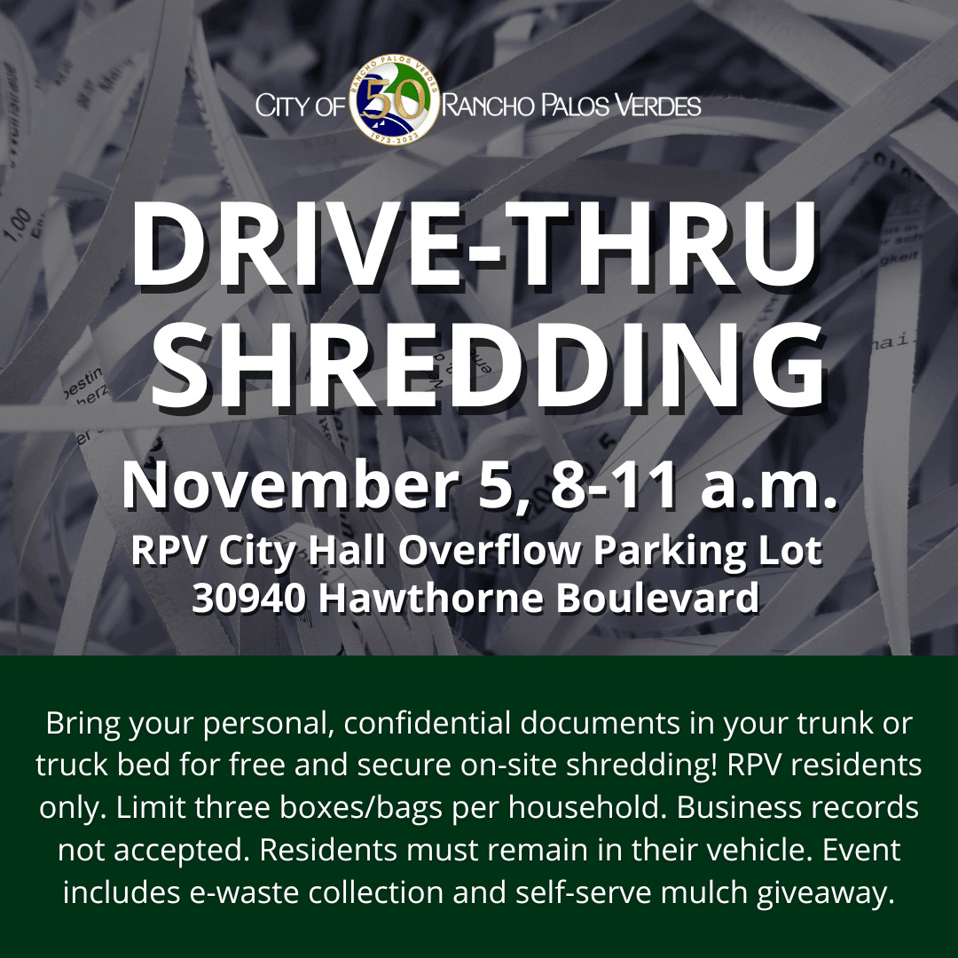 November 5 Drive-Thru Shredding Event