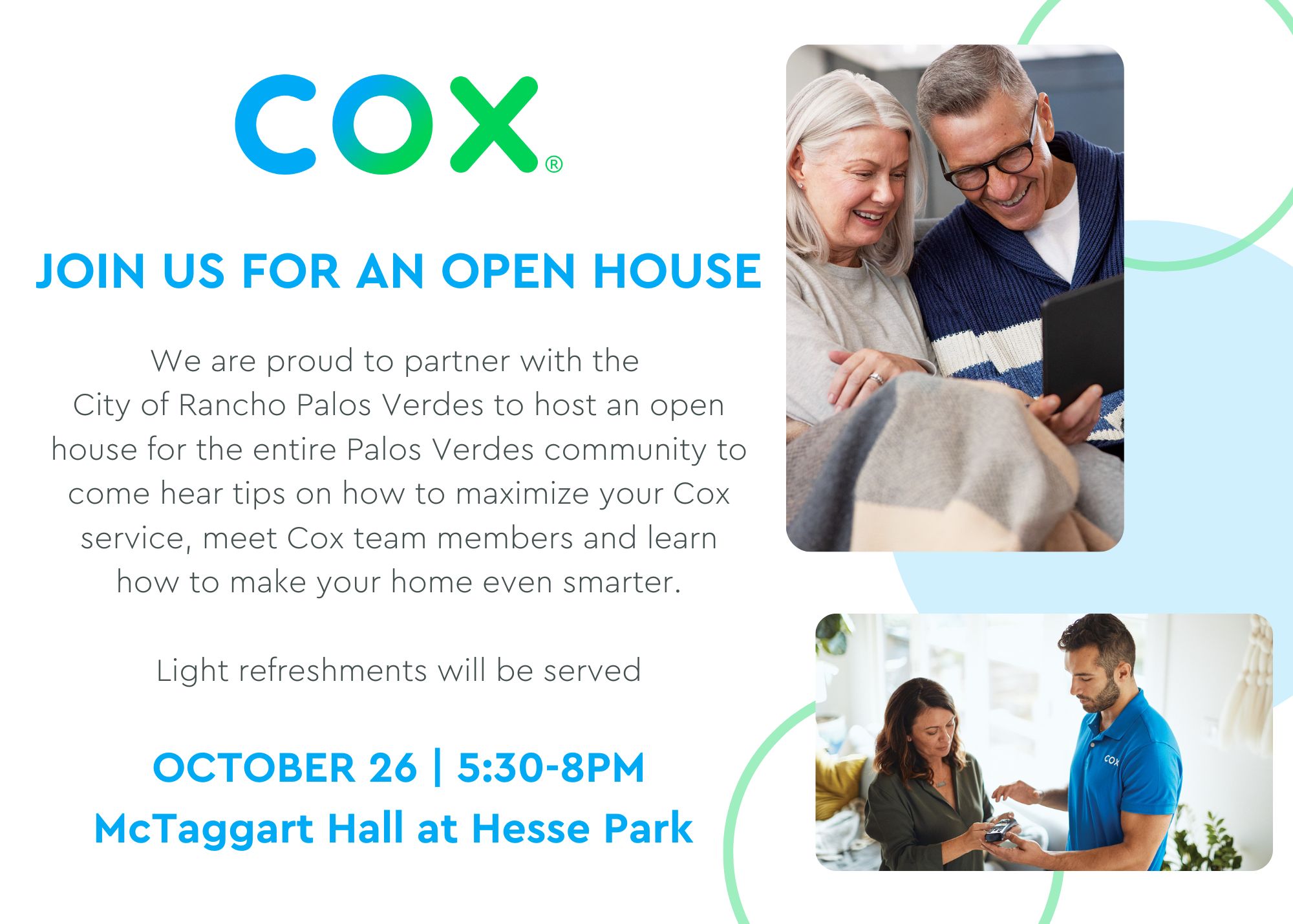 Cox Open House graphic