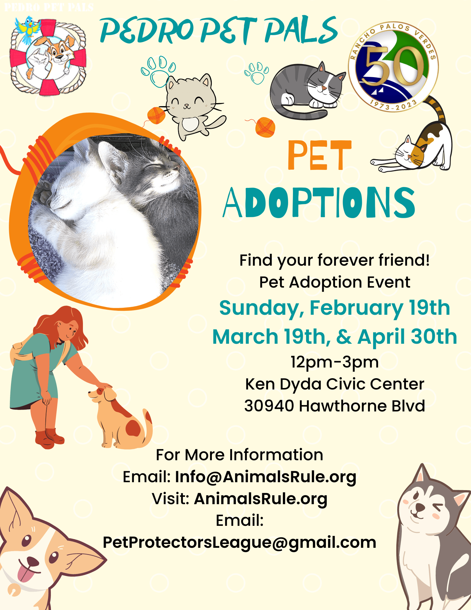 pedro pet pals pet adoption events spring 2023