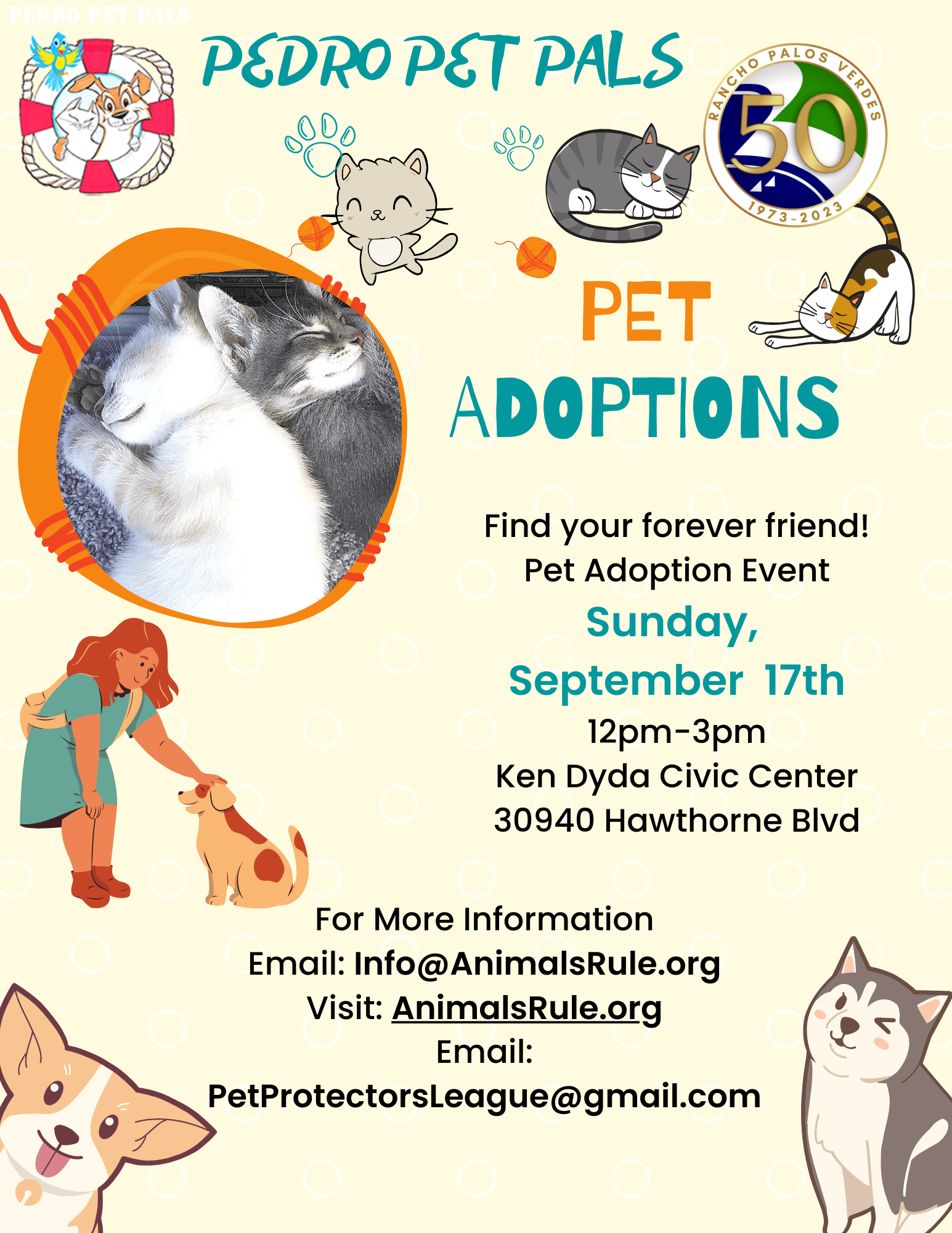 Copy of Pedro Pet Pals Adoption Events 2023