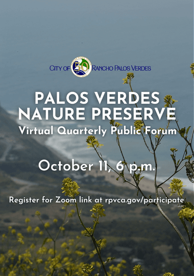 Preserve Forum October 11. Register for Zoom link at rpvca.gov/participate