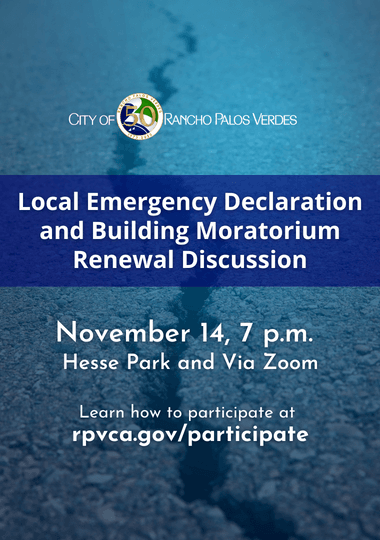 Local Emergency Declaration and Building Moratorium Discussion November 14 at 7 pm, Hesse Park