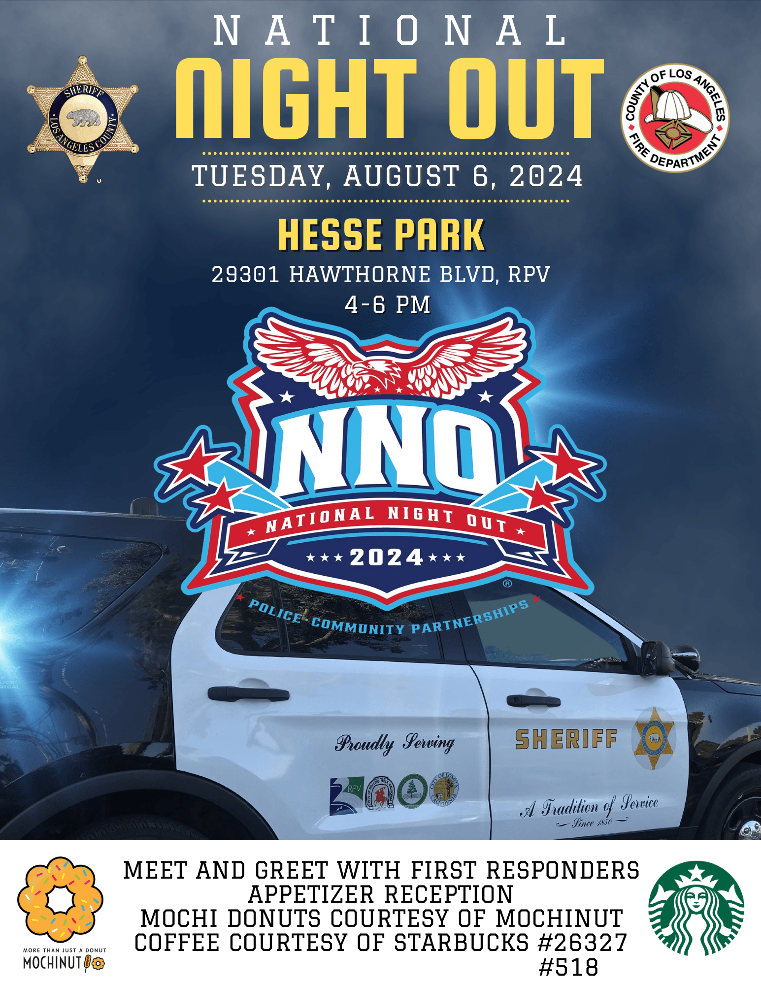 National Night Out. August 6 from 4-6 p.m. at Hesse Park.