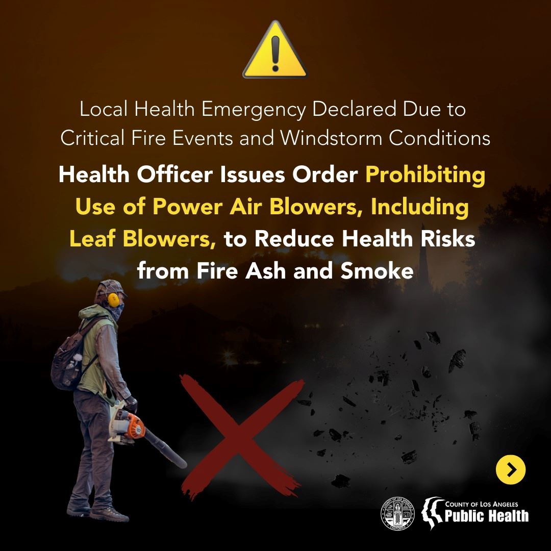 Health Officer Issues Order Prohibiting Use of Power Air Blowers Countywide 