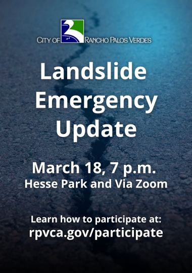 Landslide Emergency Update. March 18, 7 p.m., Hesse Park and Via Zoom.