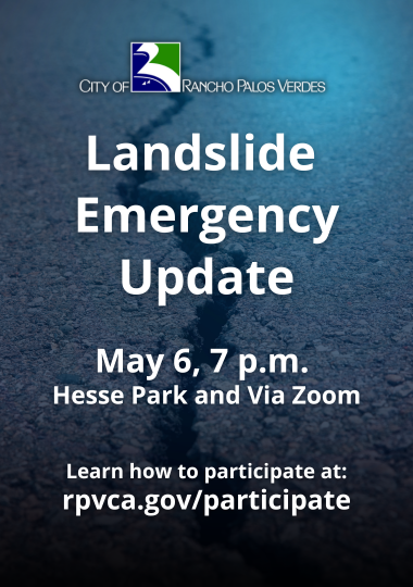 Landslide Emergency Update. May 6, 7 p.m., Hesse Park and Via Zoom.