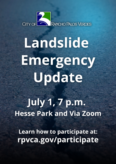 Landslide Emergency Update. July 1, 7 p.m., Hesse Park and Via Zoom.