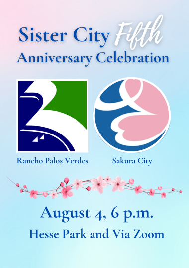 Sister City 5th Anniversary Celebration. August 4, 6 p.m. at Hesse Park and Via Zoom.