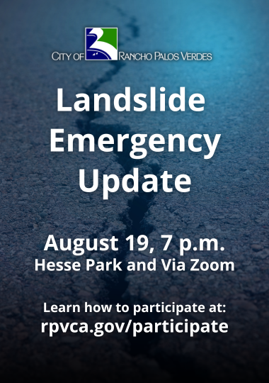 Landslide Emergency Update. August 19, 7 p.m., Hesse Park and Via Zoom.