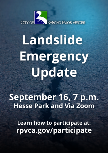 Landslide Emergency Update. September 16, 7 p.m., Hesse Park and Via Zoom.