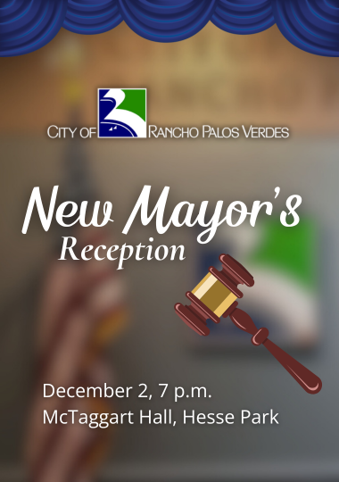 New Mayor's Reception December 2, 7 p.m. in McTaggart Hall at Hesse Park