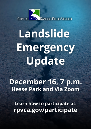 Landslide Emergency Update. December 16, 7 p.m., Hesse Park and Via Zoom.