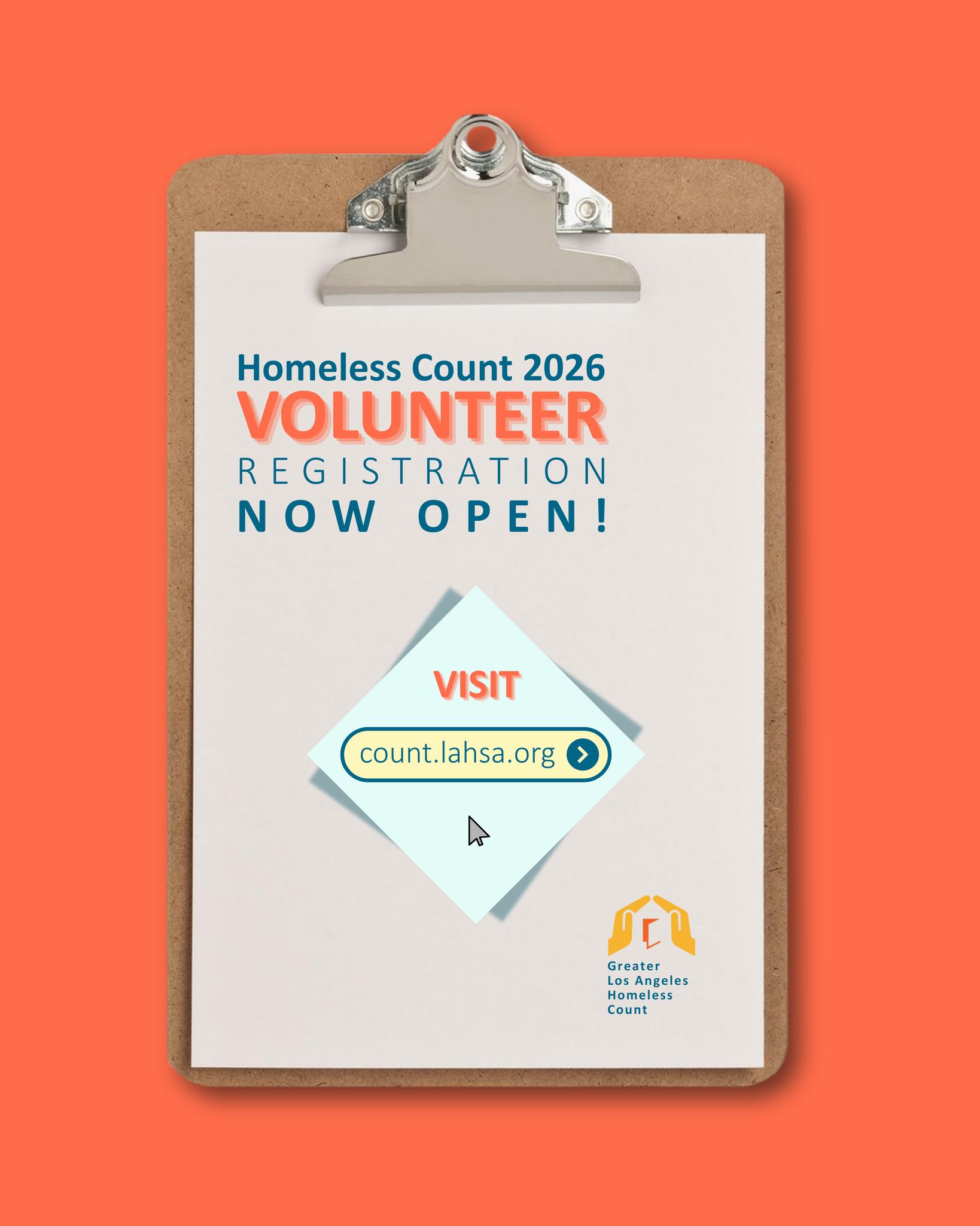 Homeless Count 2026. Volunteer registration now open! Visit count.lahsa.org.