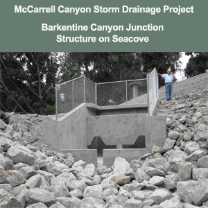 Water drainage pipes, equipment and construction crews