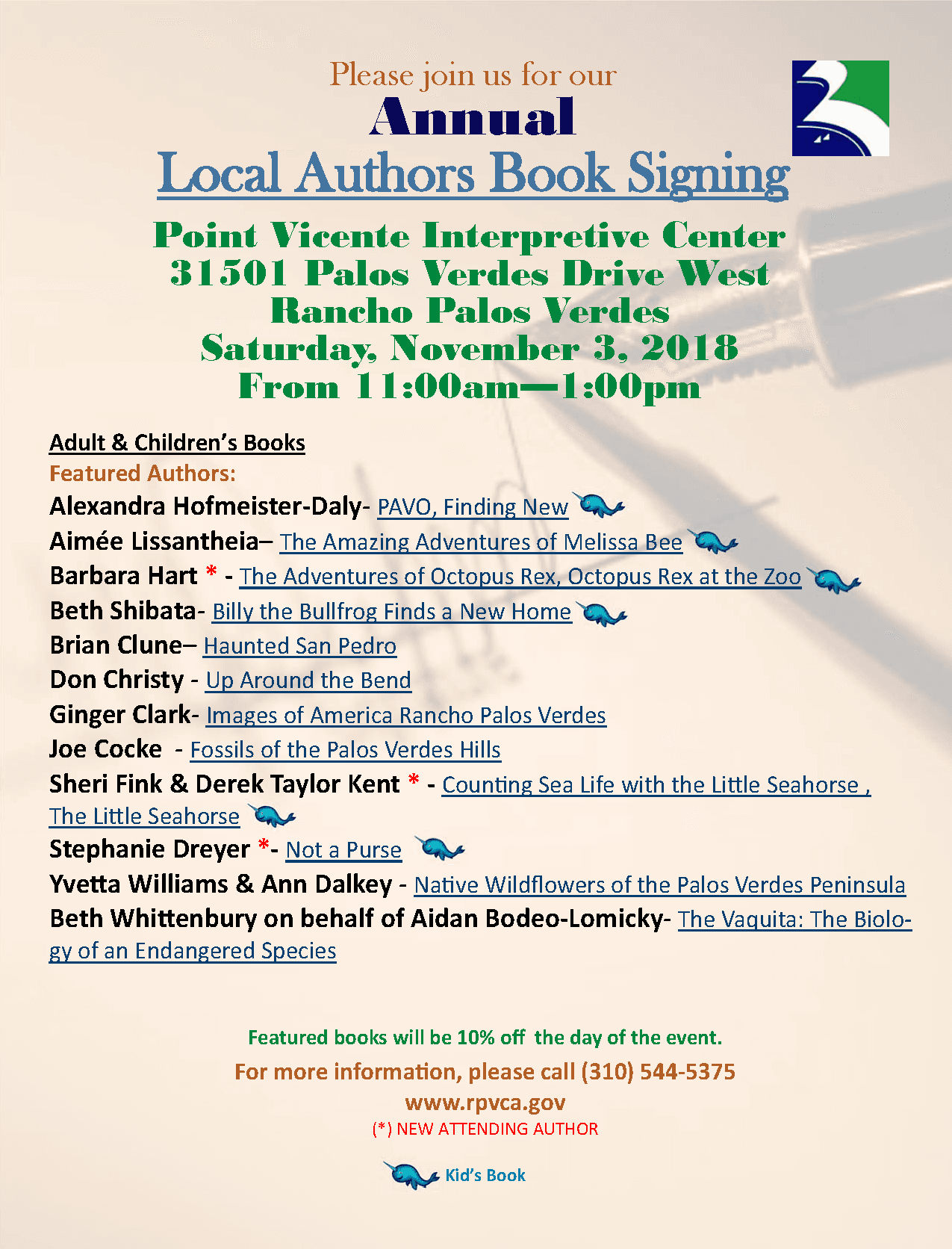 Book Signing 2018 flyer