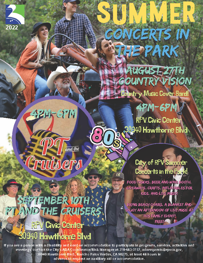 concert in the park aug and sep