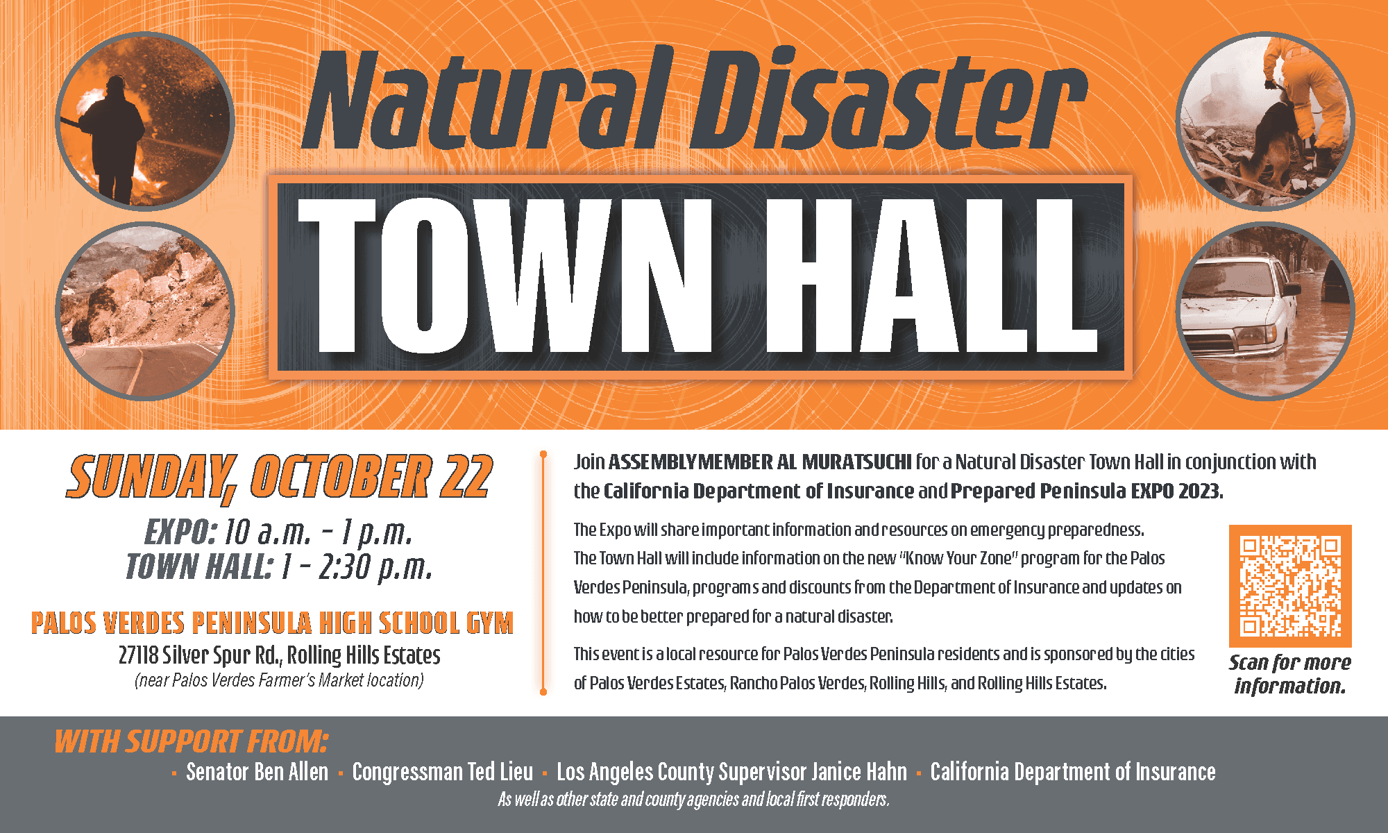Muratsuchi Natural Disaster Town Hall 2023 flyer (PDF)