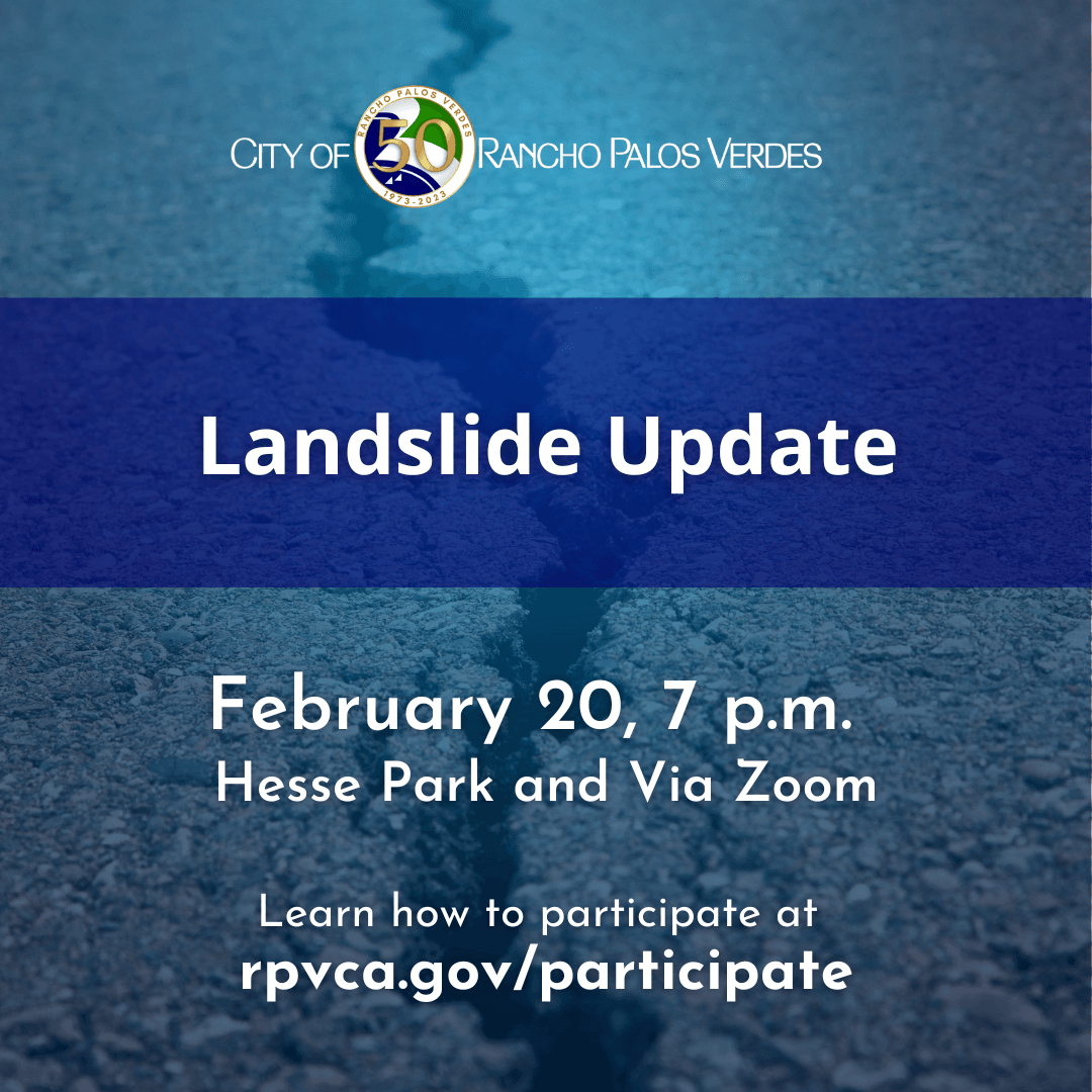 Landslide Update. February 20, 7 p.m., Hesse Park and Via Zoom