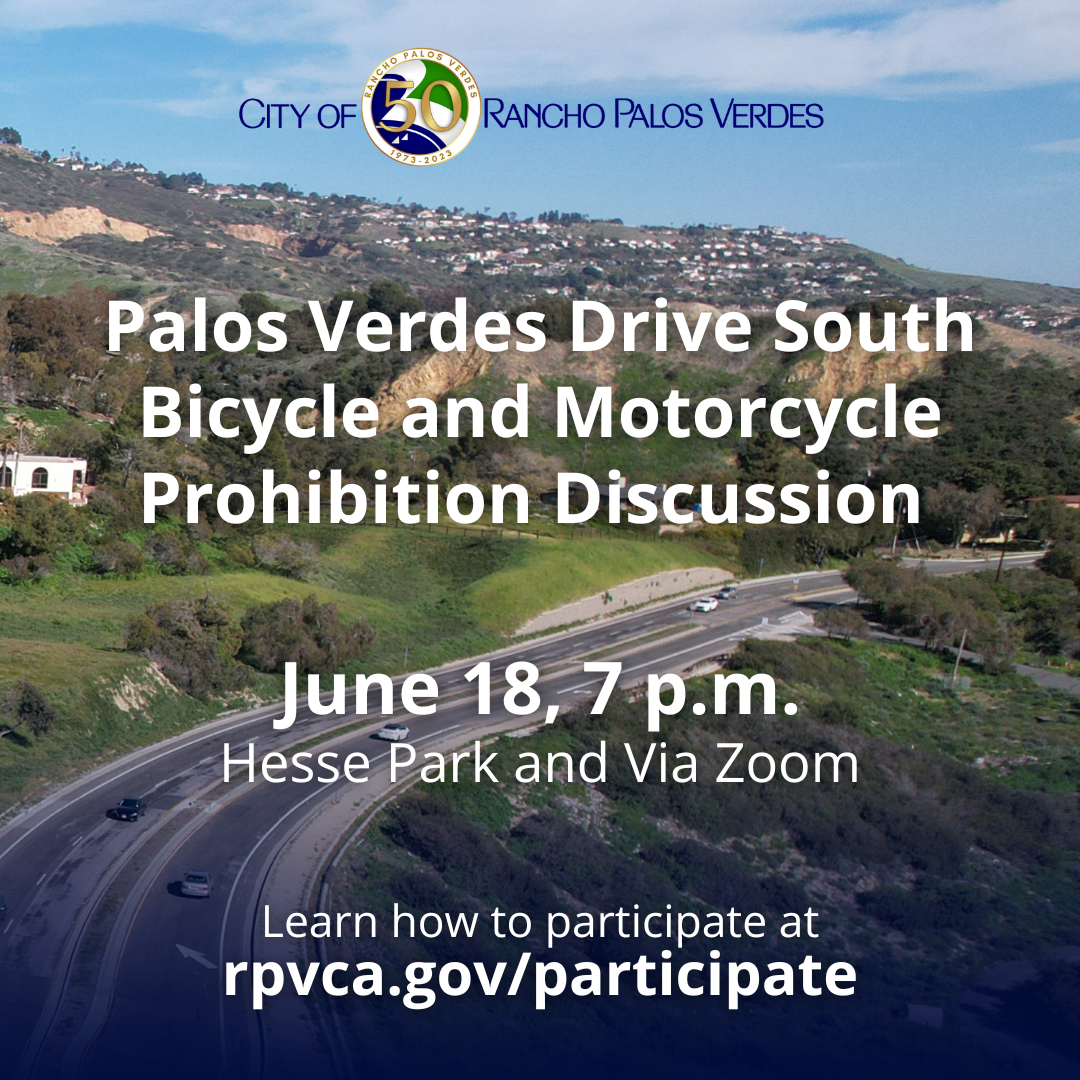 PV Drive South Bicycle and Motorcycle Prohibition Discussion June 18 7 pm at Hesse Park and via Zoom