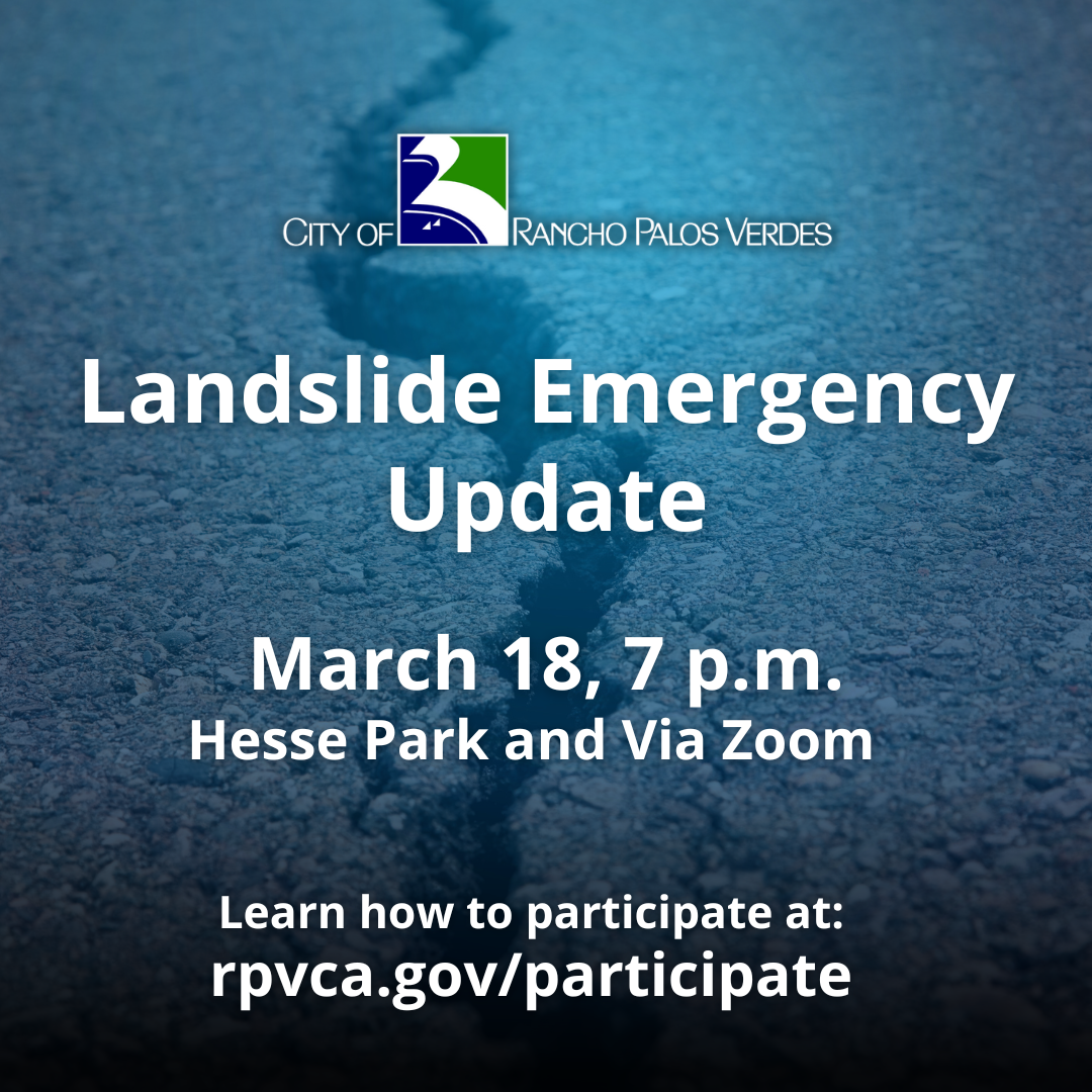 Landslide Emergency Update. March 18, 7 p.m., Hesse Park and Via Zoom.